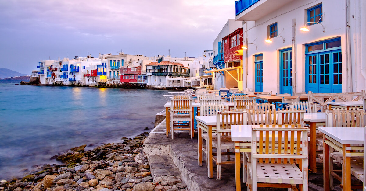 Restaurant on the water in Mykonos